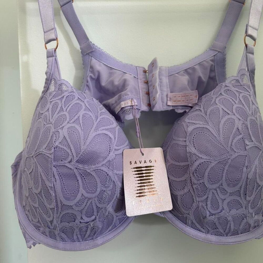 46DD Savage X Fenty NWT Lilac Lace Balconette Bra